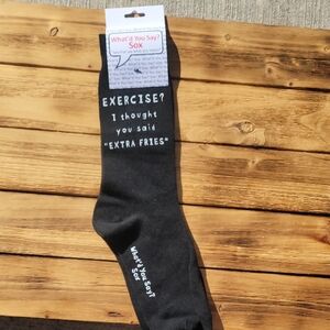 NWT Foozy's Unisex What'd You Say? Sox Black Casual Socks with Fun Quote